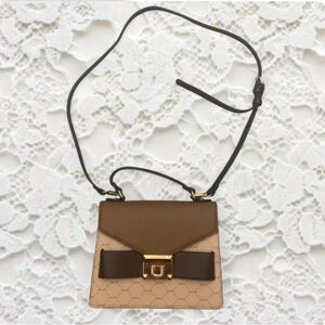 Aldo Two-Tone Brown Bow Crossbody Bag